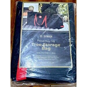 ZOBER Large Christmas Tree Storage Bag Waterproof Holds 9ft Trees Black/Red